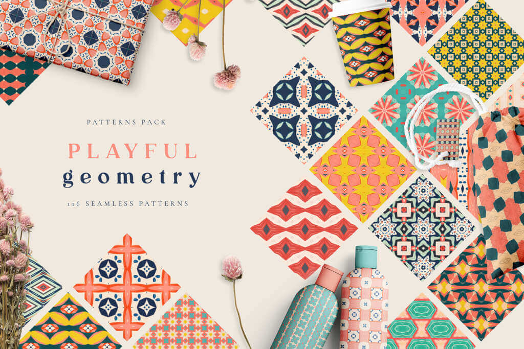 Playful Geometry Seamless Patterns
