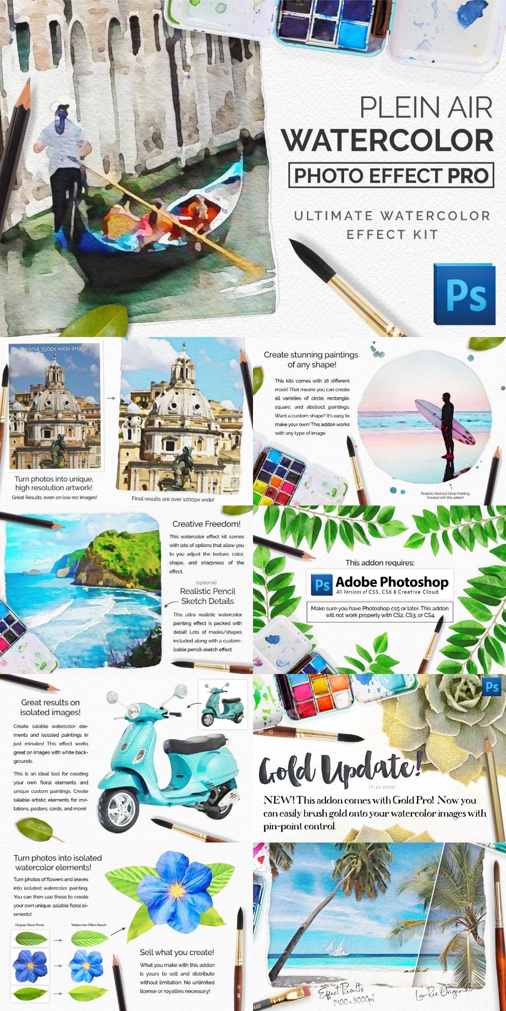 PleinAir Watercolor Photo Effect Kit