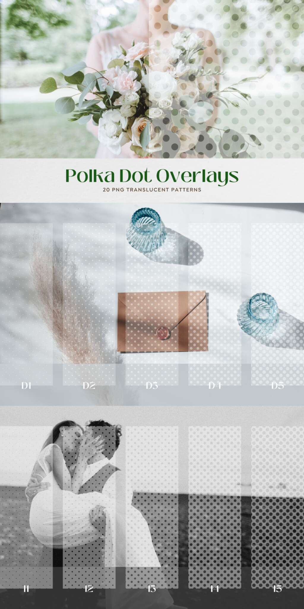 Polka Dot Translucent Photo Overlays | つくるデポ
