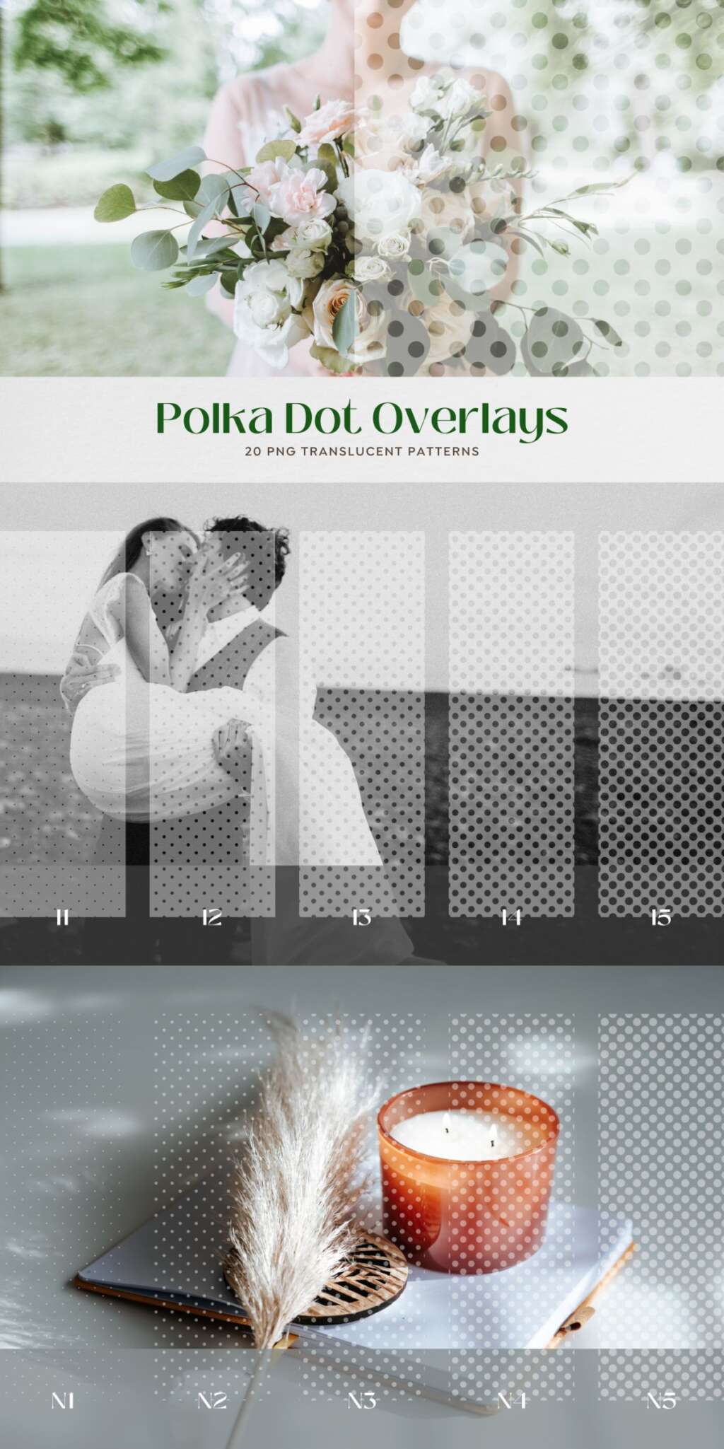 Polka Dot Translucent Photo Overlays | つくるデポ