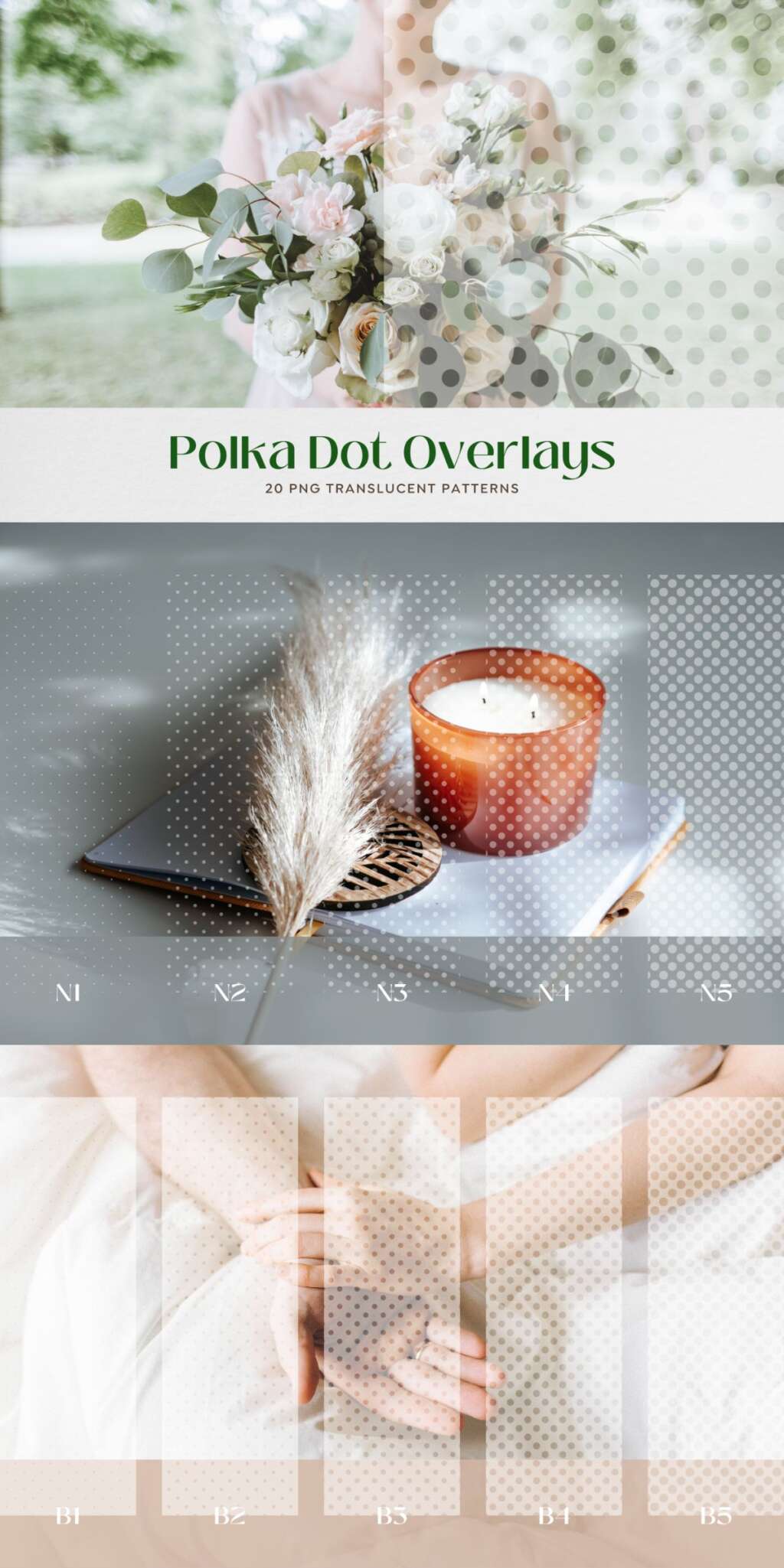 Polka Dot Translucent Photo Overlays | つくるデポ