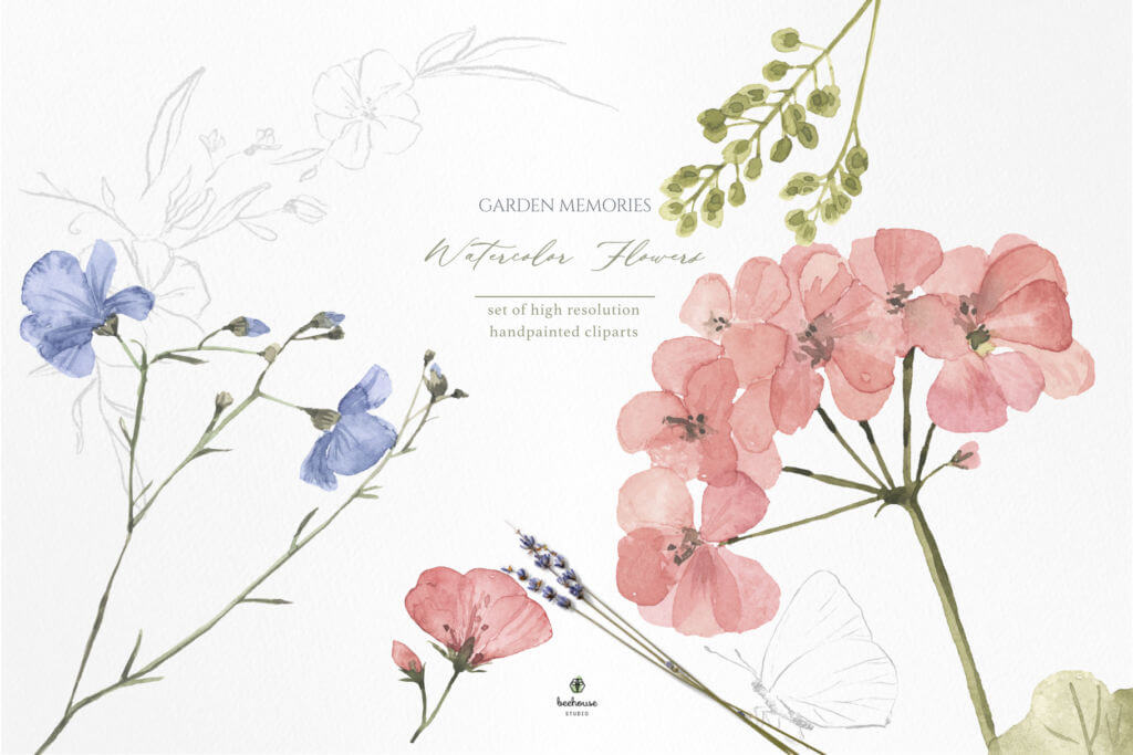 PRESSED FLORAL WATERCOLOR COLLECTION