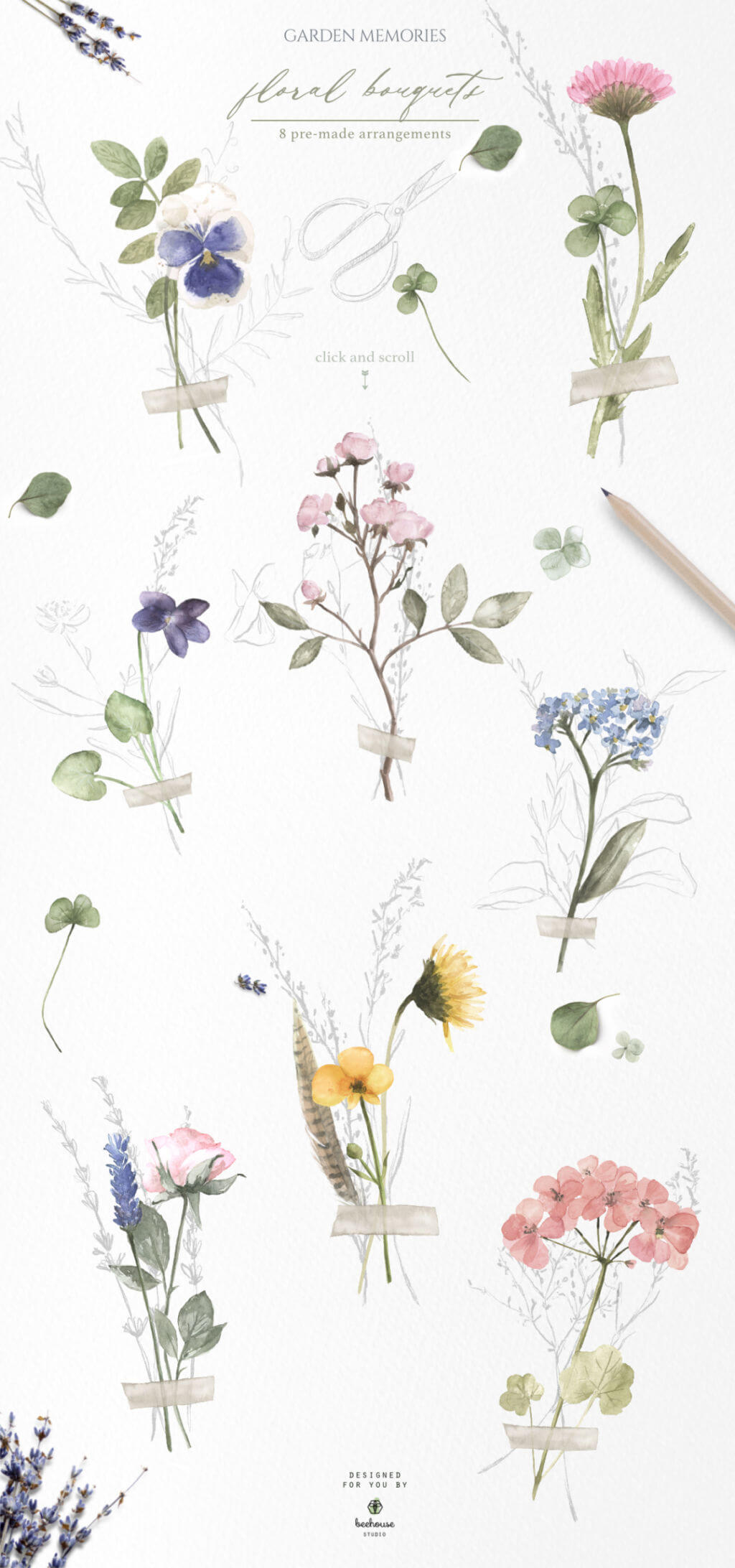 PRESSED FLORAL WATERCOLOR COLLECTION