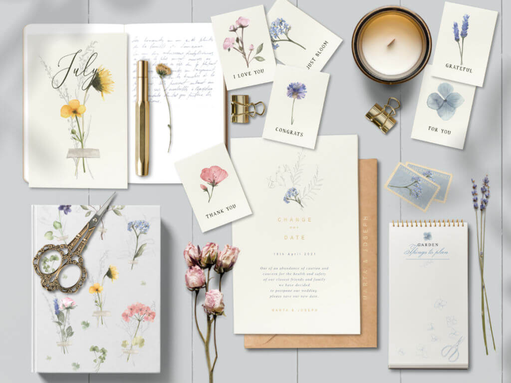 PRESSED FLORAL WATERCOLOR COLLECTION