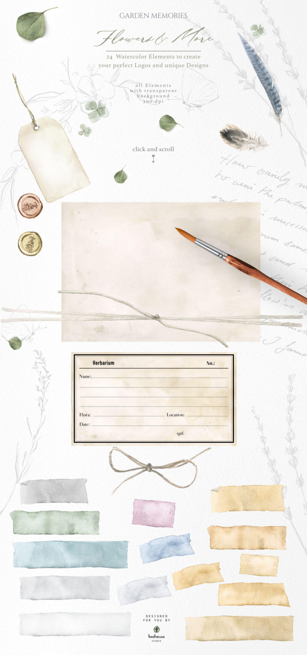 PRESSED FLORAL WATERCOLOR COLLECTION