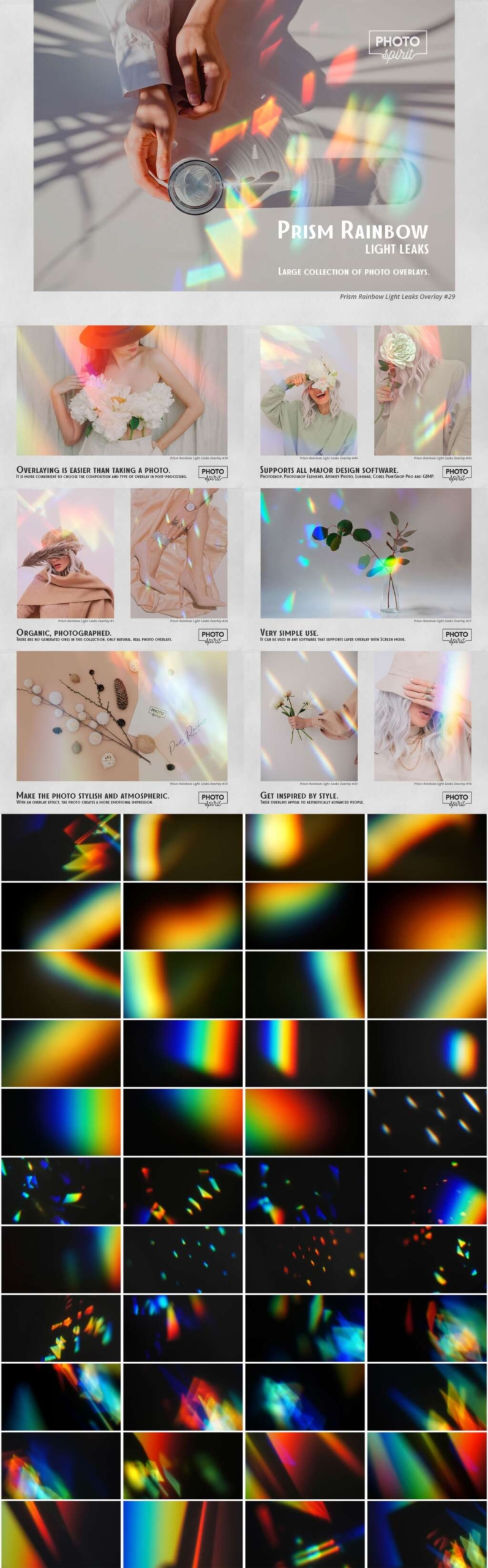 Prism Rainbow Light Leaks Overlays
