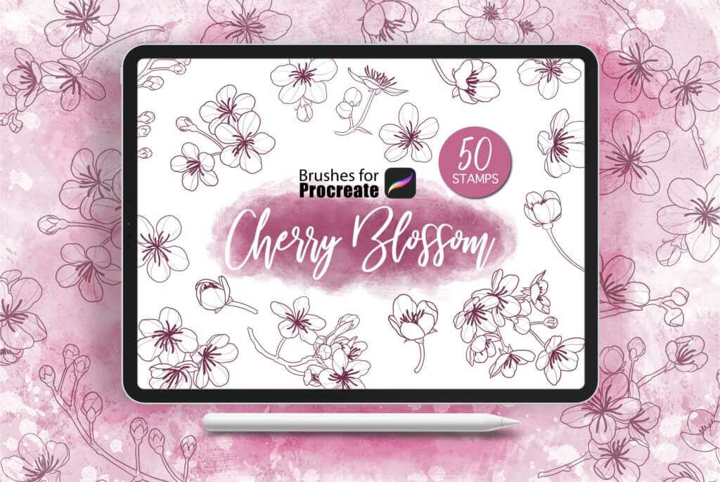 Procreate - Cherry Blossom Stamps
