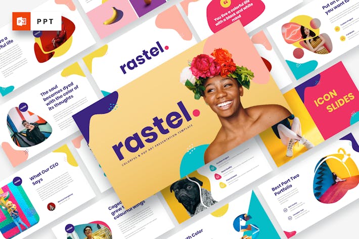 RASTEL - Colorful & Pop Art Powerpoint Template
