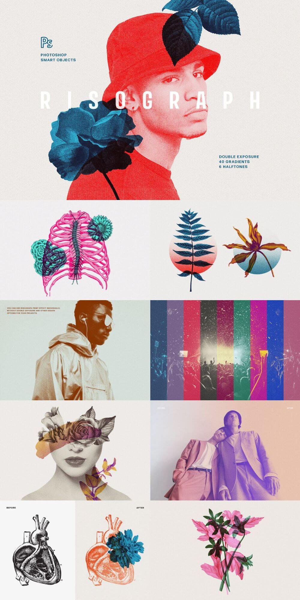 Risograph Double Exposure Effect