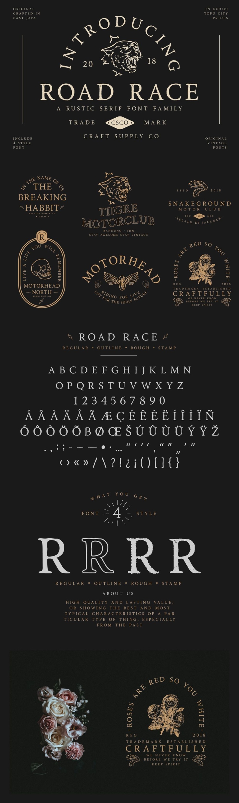 Road Race Font Family and Extras