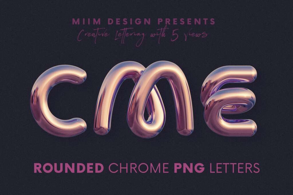 Rounded Chrome - 3D Lettering
