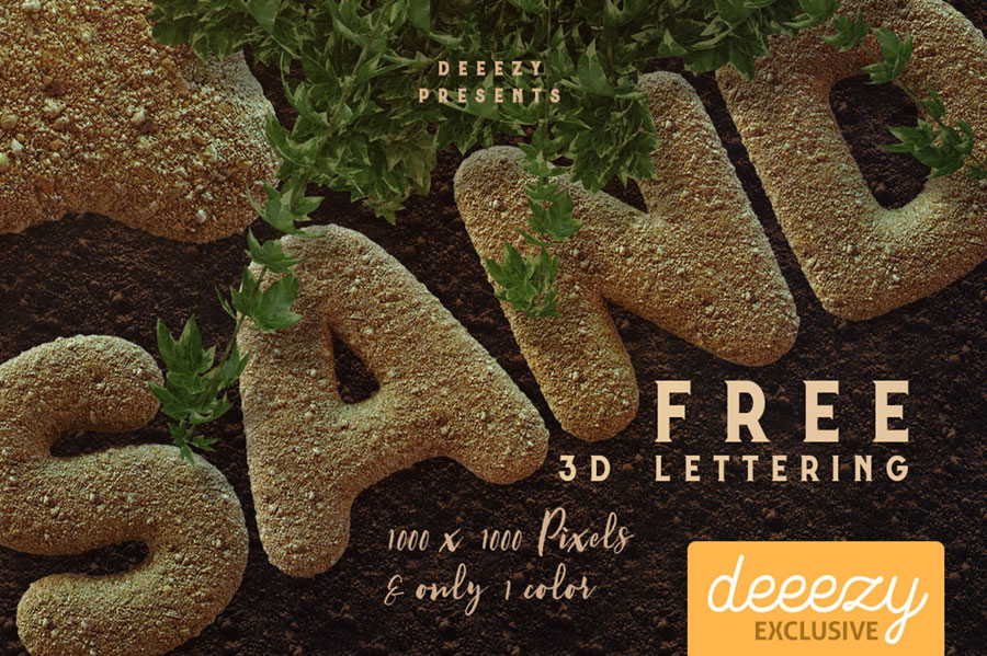 Sand Free 3D Lettering