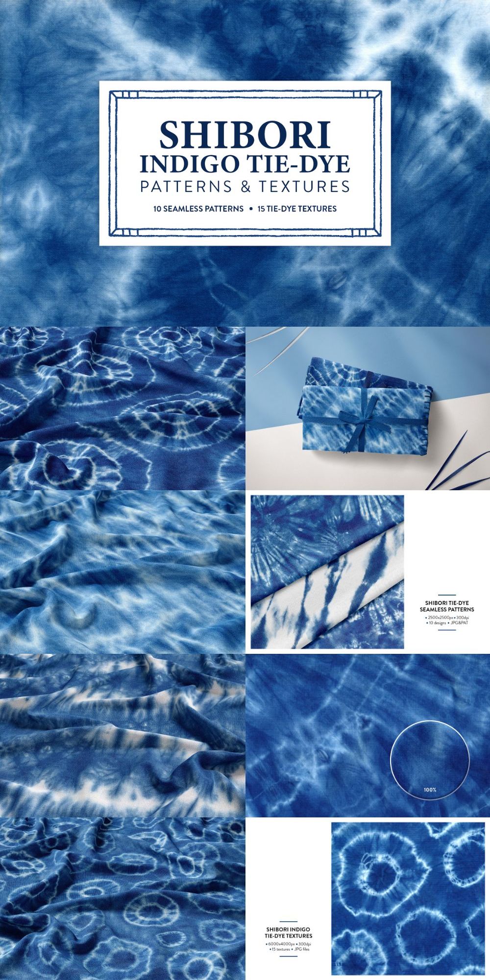 Shibori Tie-Dye Patterns & Textures