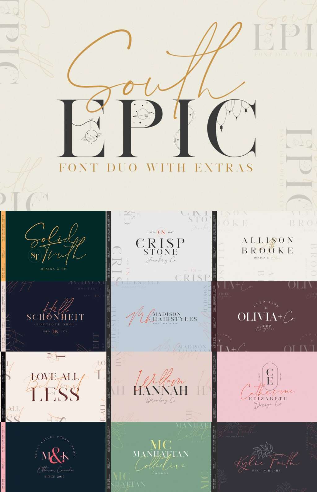 South Epic Dream Font Duo + Logos