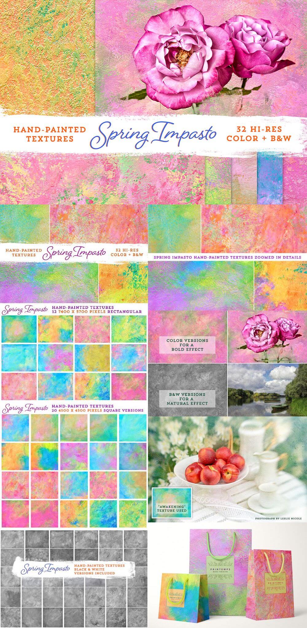 Spring Impasto Painted Texture Collection