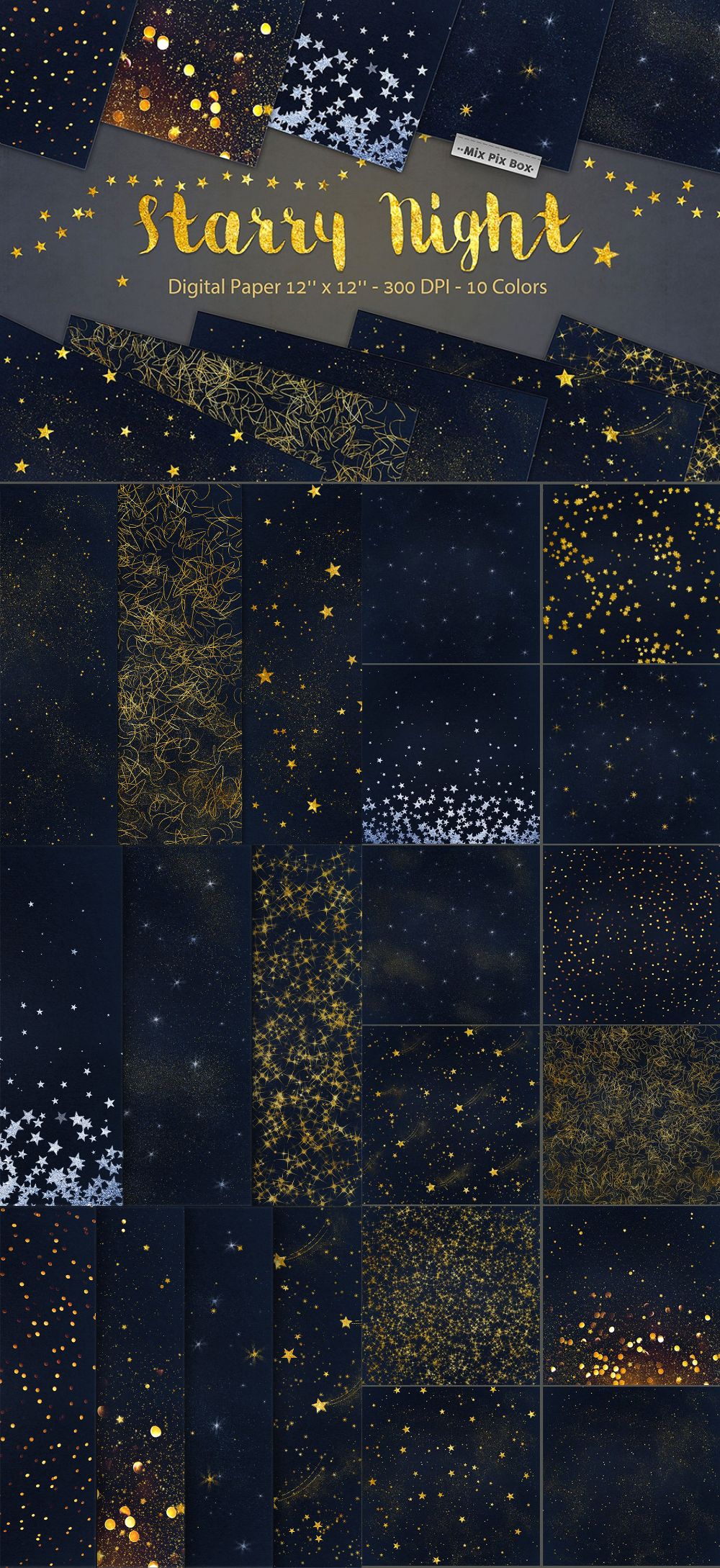 Starry Night Digital Paper