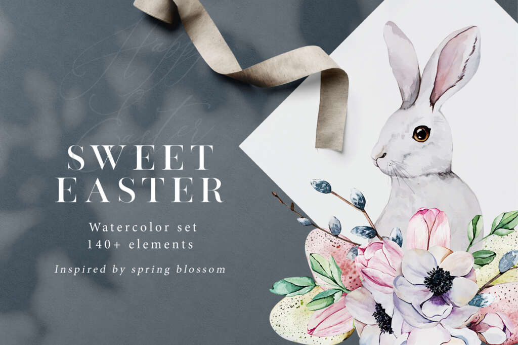 Sweet Easter – Spring Watercolor Set
