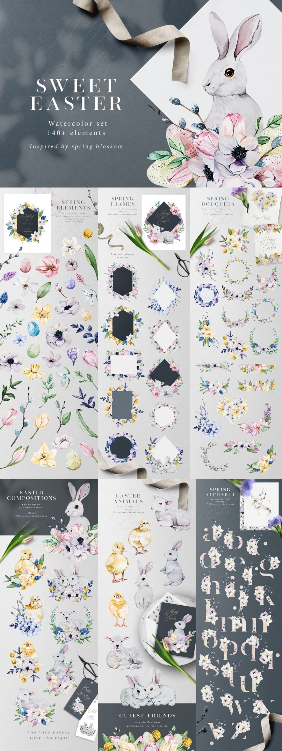 Sweet Easter – Spring Watercolor Set
