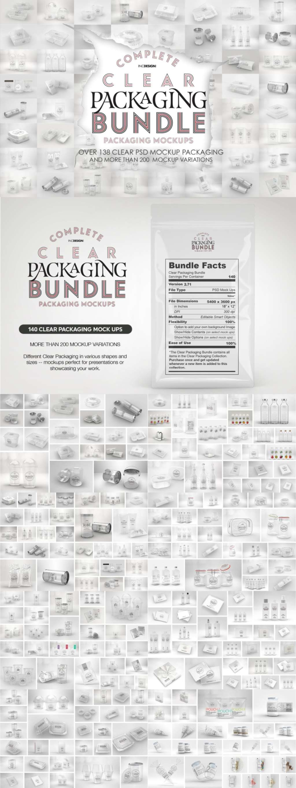 THE CLEAR PACKAGING MOCKUP BUNDLE
