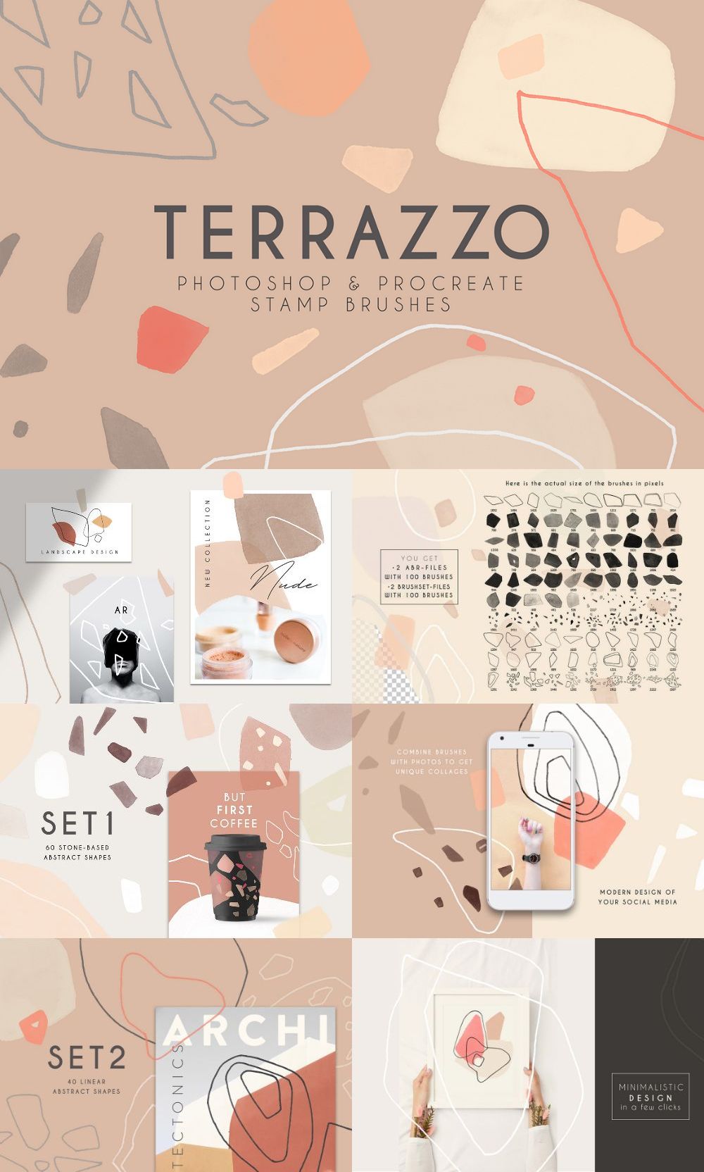 Terrazzo – Modern Photoshop and Procreate Brushes
