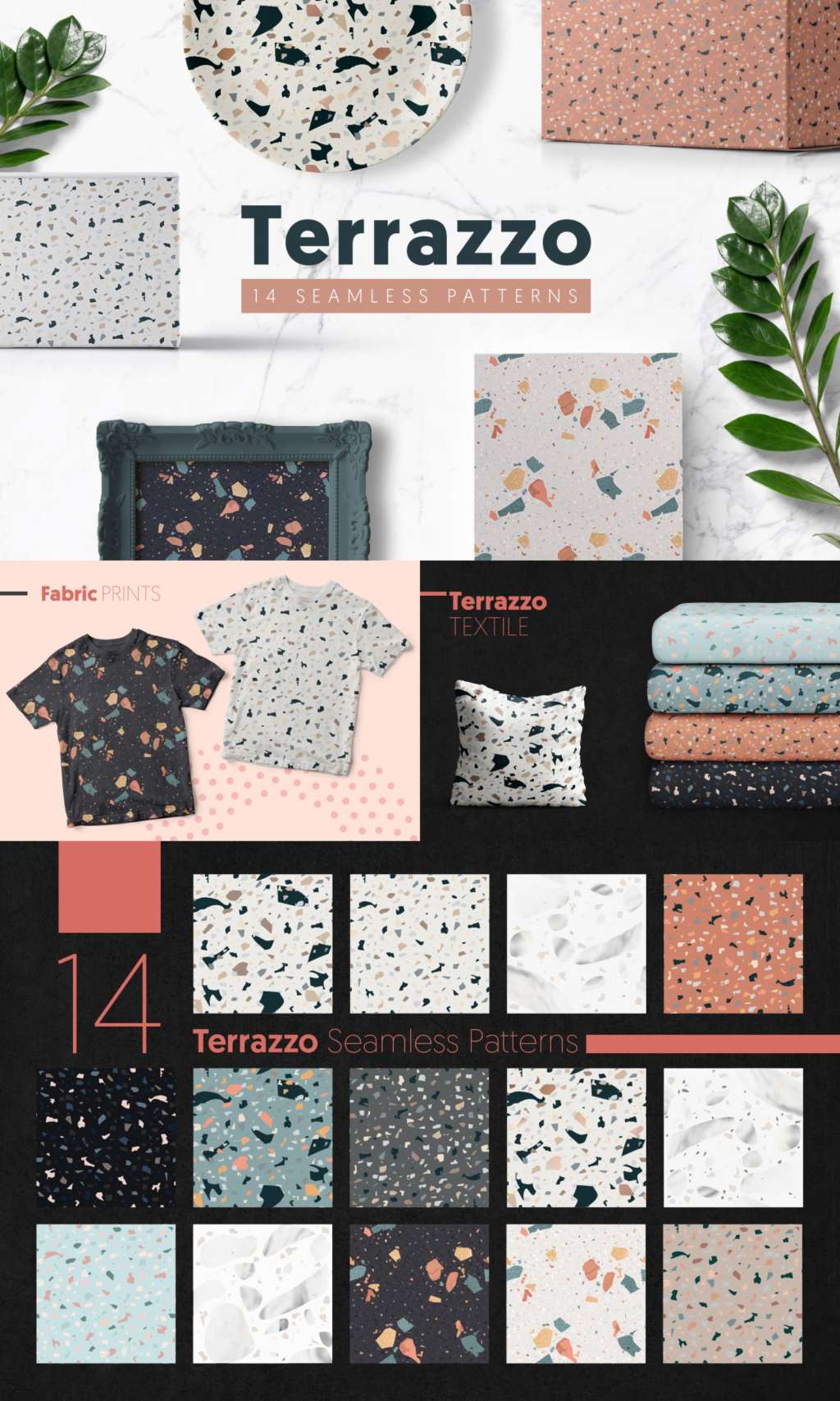 Terrazzo Seamless Patterns Collection
