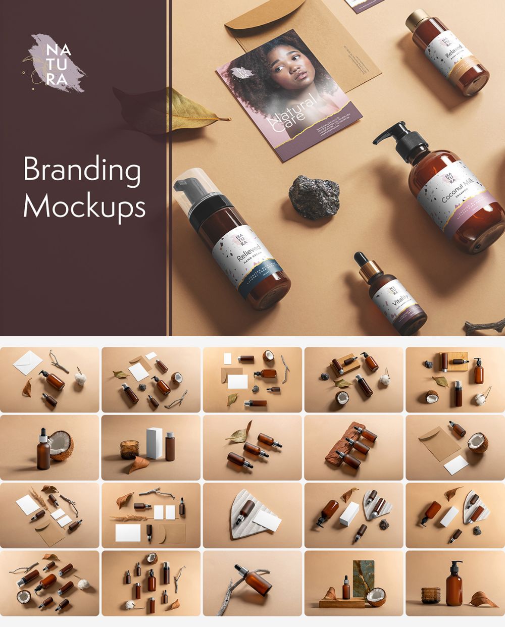 Natura – Cosmetics Branding Mockups