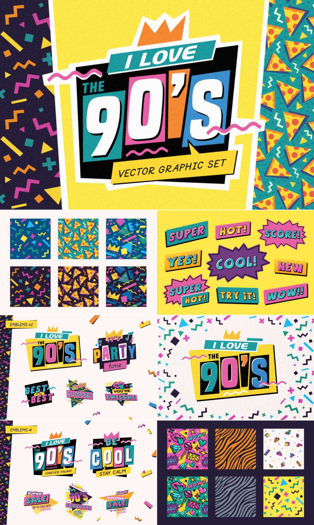 The 90s Vector Graphic Set
