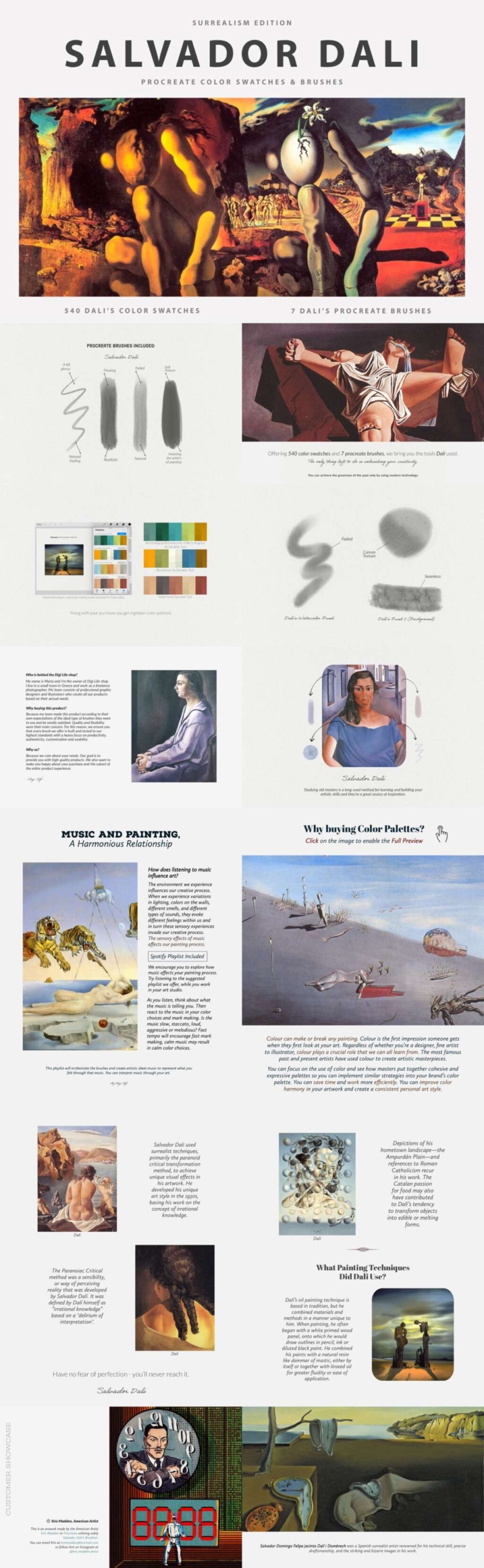Salvador Dali’s Procreate Brushes & Color Swatches