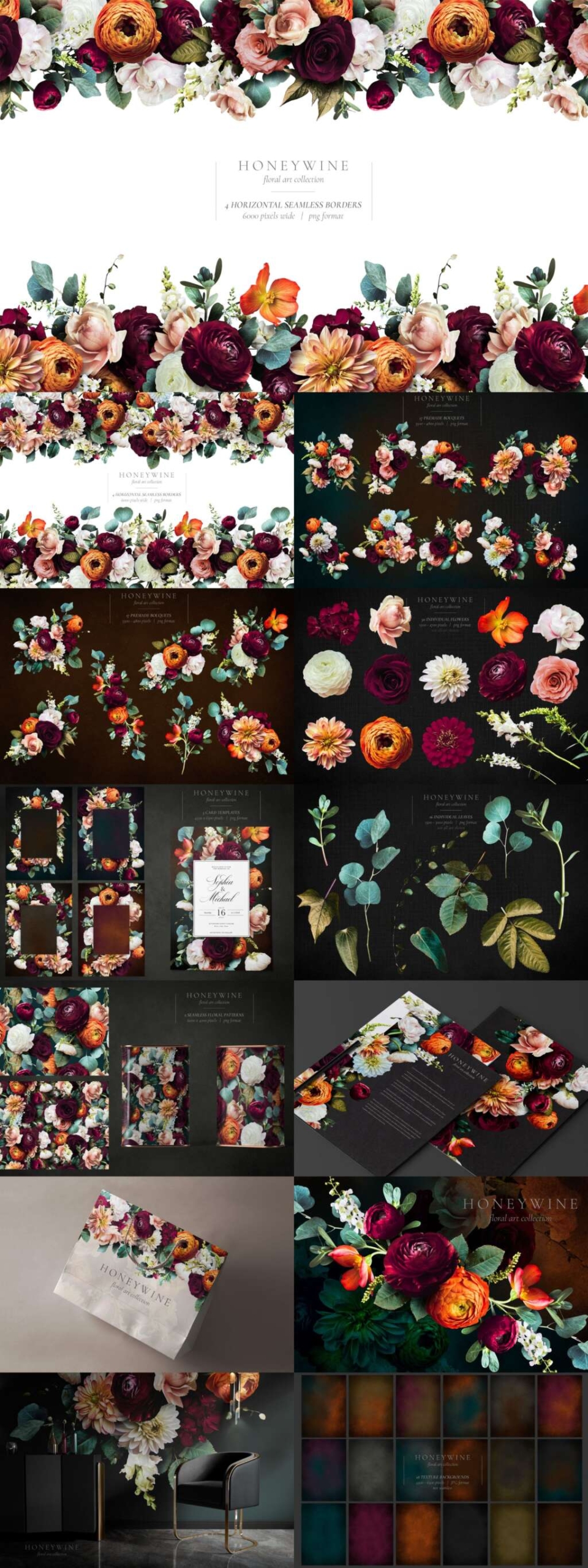 Honeywine Floral Art Collection