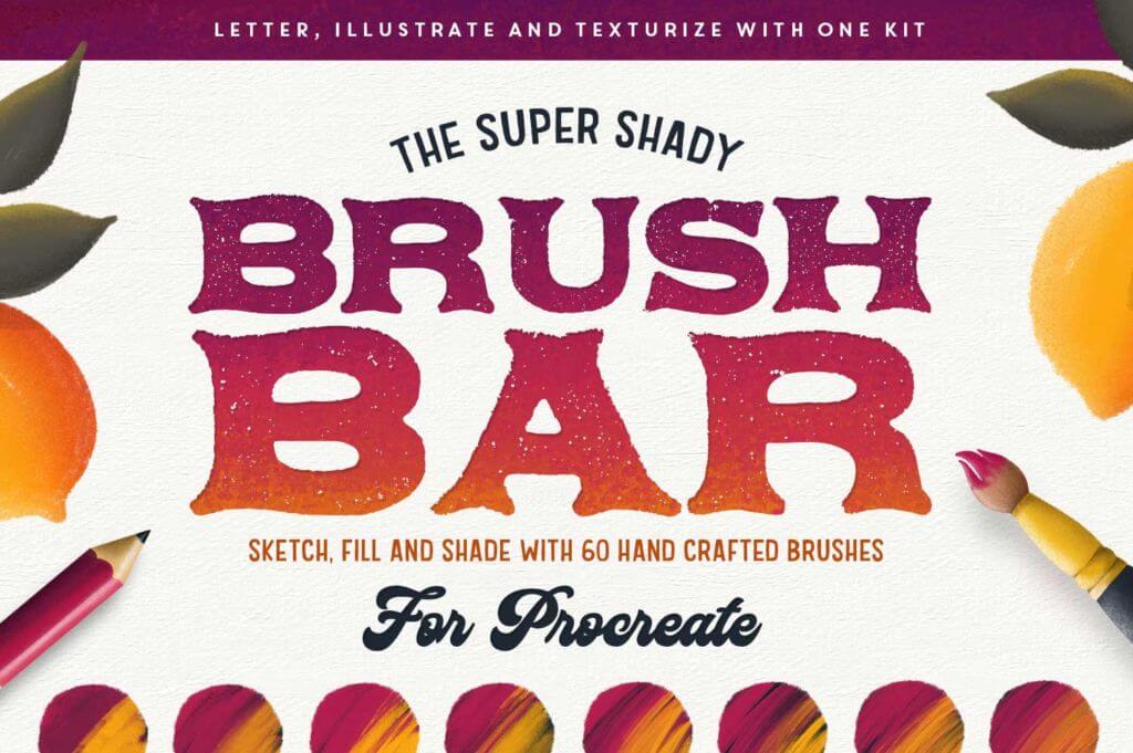 THE BRUSH BAR | 60 DRAWING & SHADING BRUSHES FOR PROCREATE