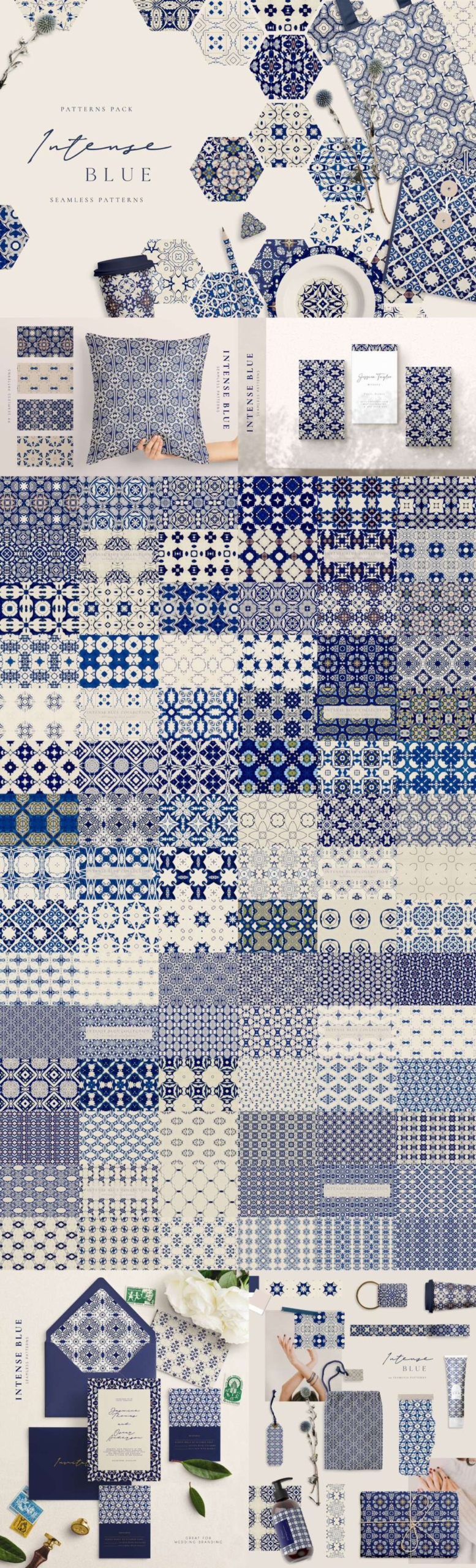 Intense Blue 99 Seamless Patterns