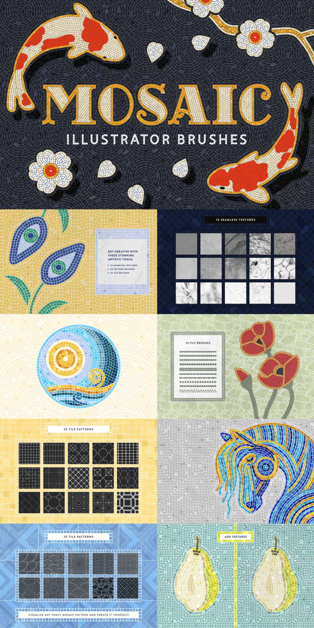 Mosaic Tile Illustrator Brushes