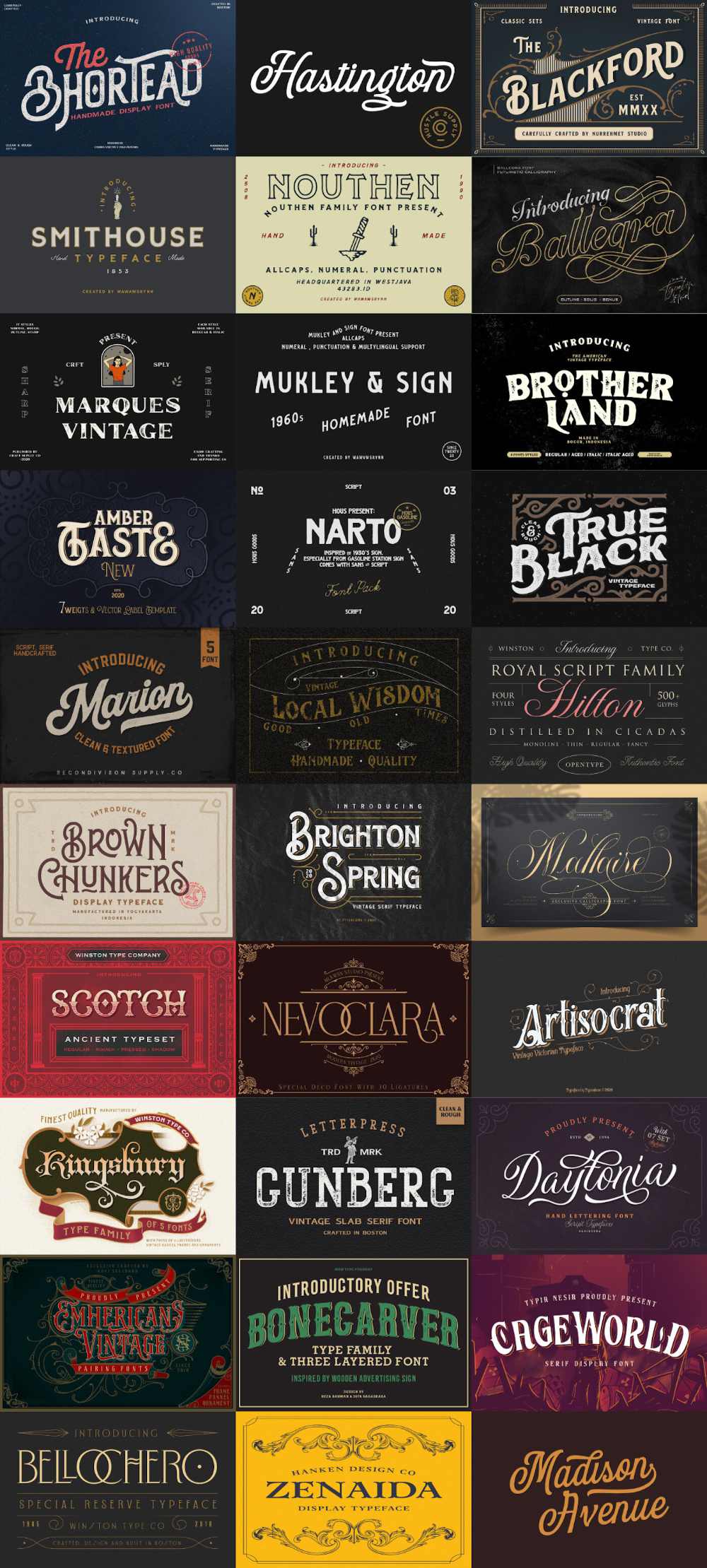 The Traditional Font Bundle