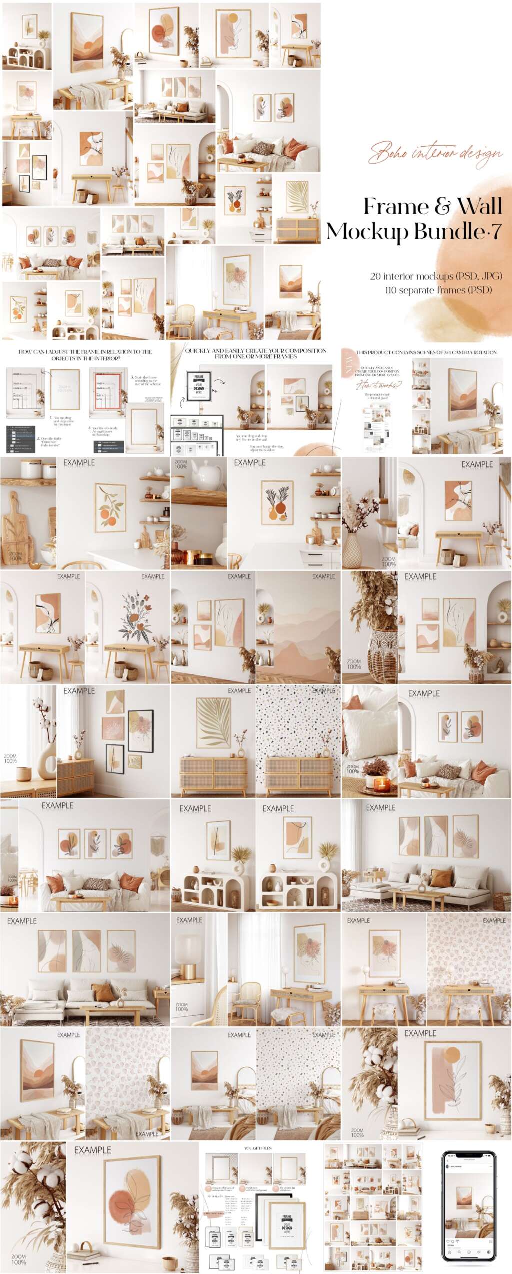 Frame Wall Mockup Bundle 7