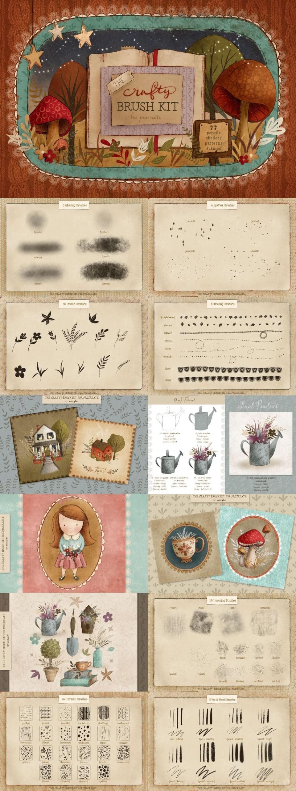 Crafty Procreate Brush Kit