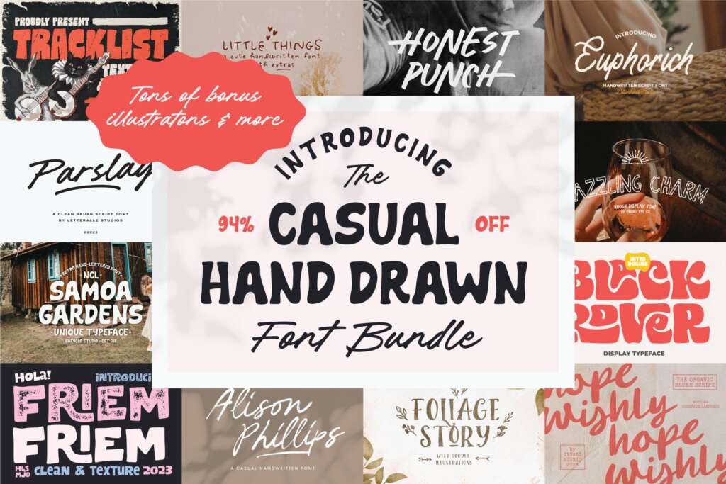 The Casual Hand Drawn Font Bundle