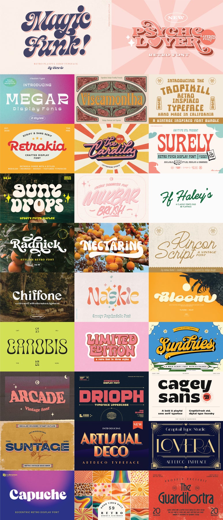 The Retro Rewind Font Collection
