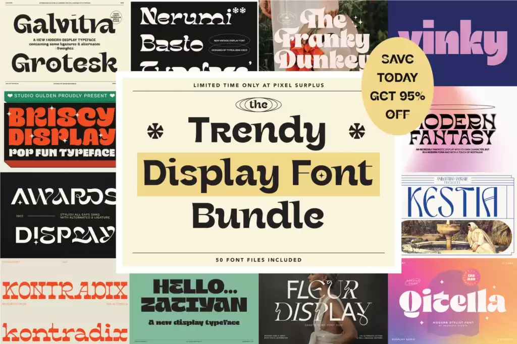 The Trendy Display Font Bundle
