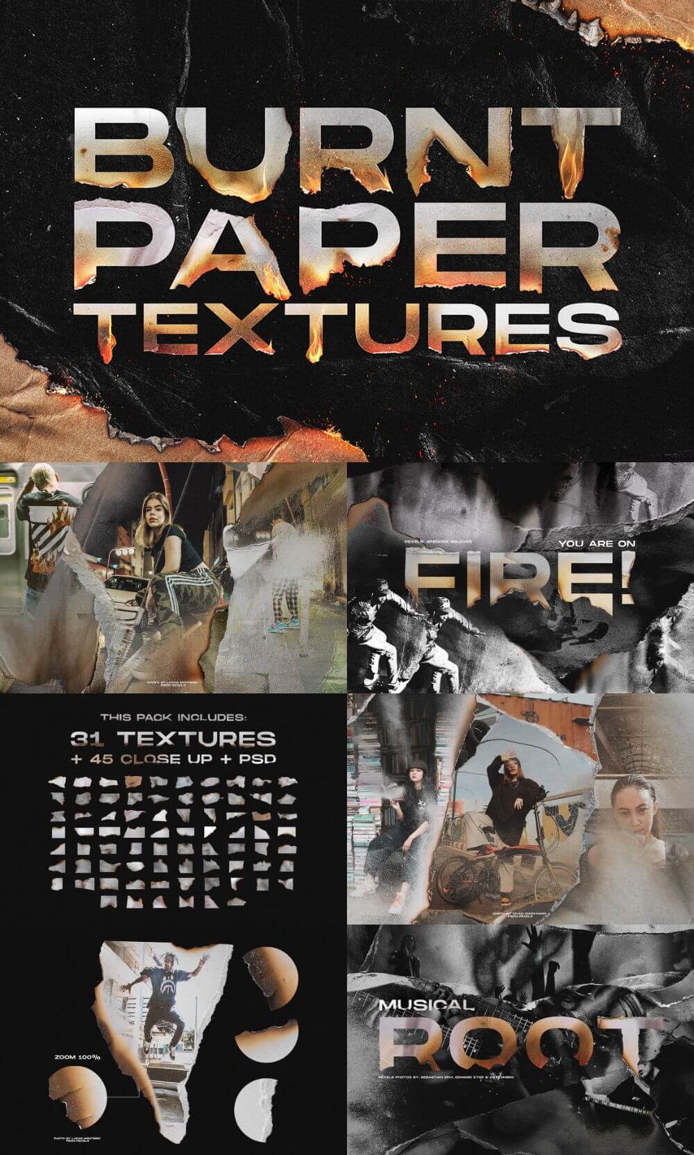 Torn and Burned Paper Textures