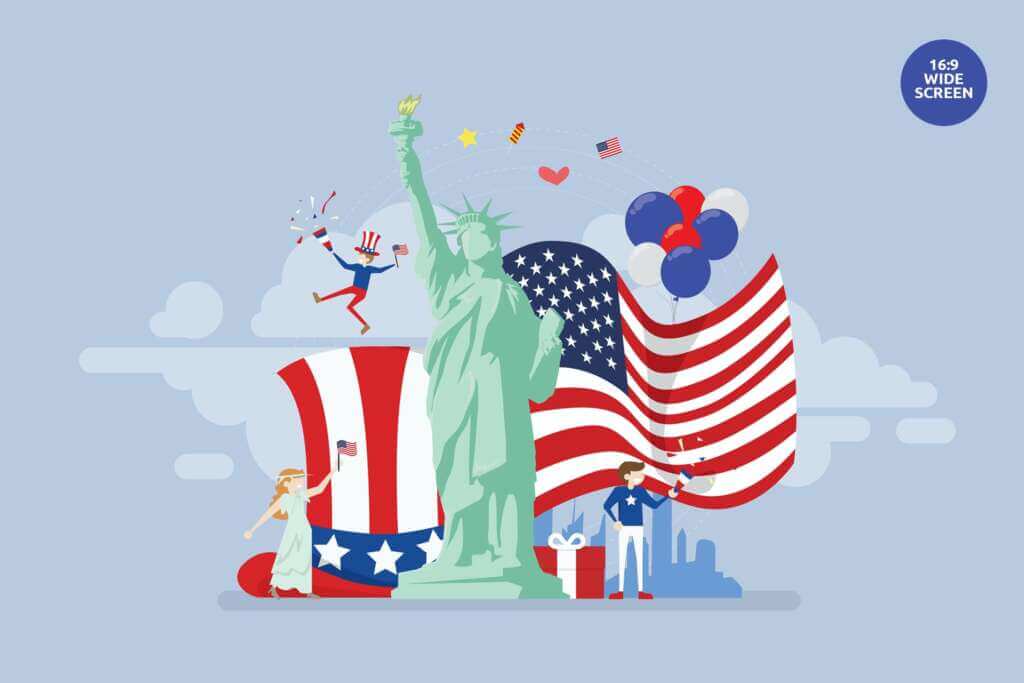 USA Independence Day Vector Concept Illustration
