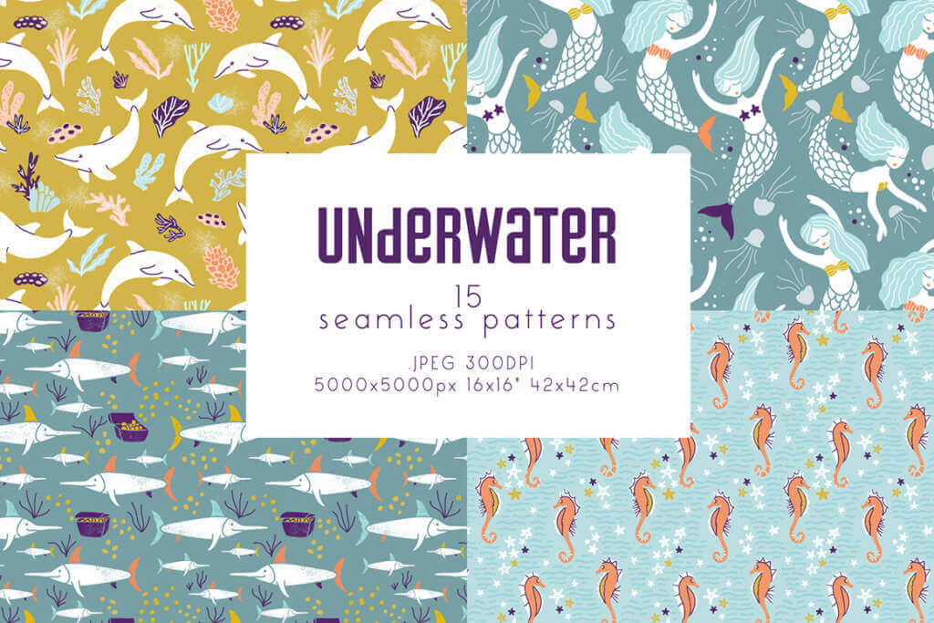 Underwater – Seamless Patterns Collection
