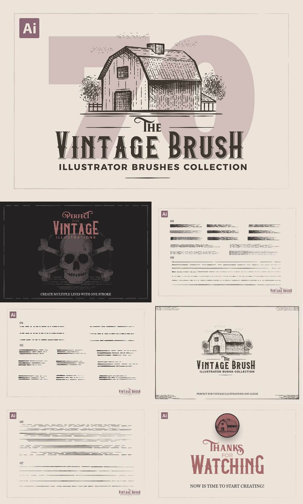 Vintage Illustrator Brushes