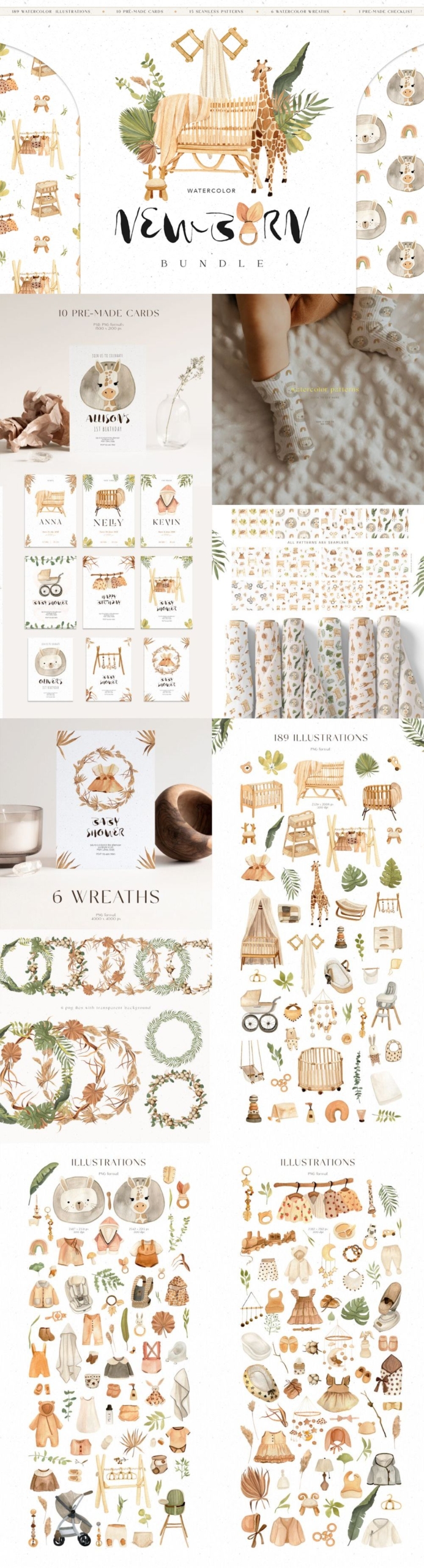 Watercolor Newborn Bundle