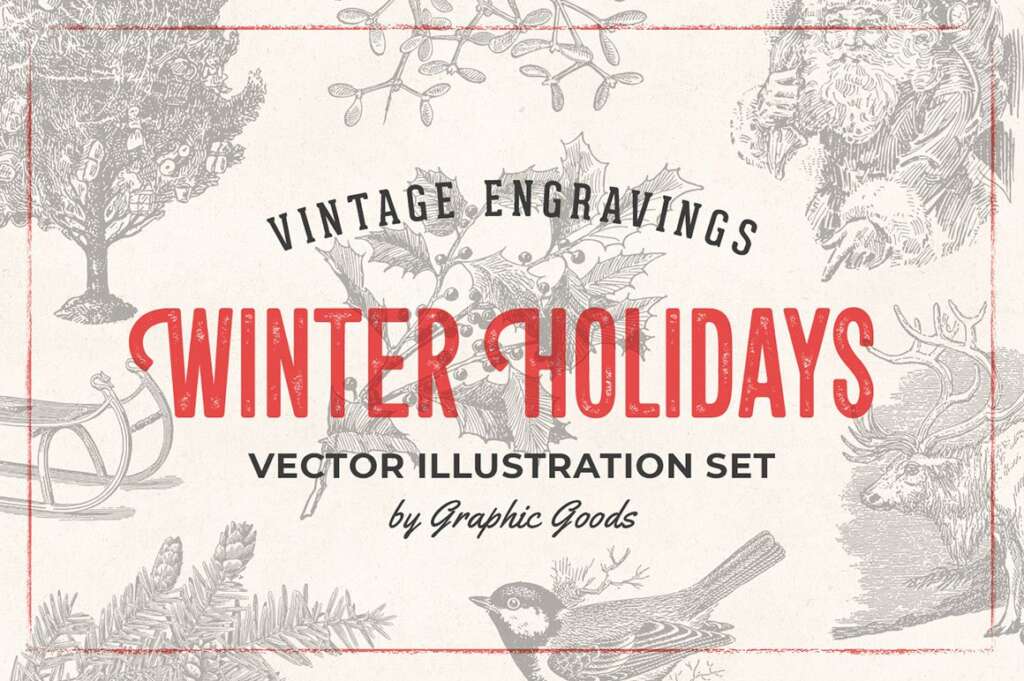 Winter Holidays – Vintage Engraving Illustrations