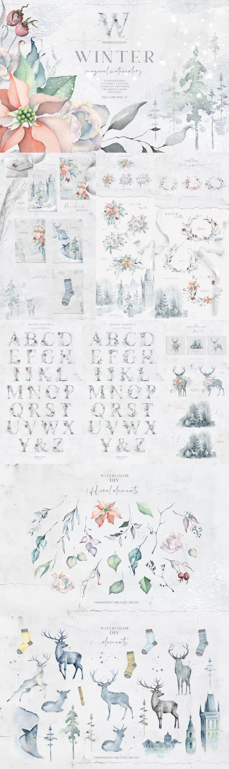 Winter Watercolors & Alphabets