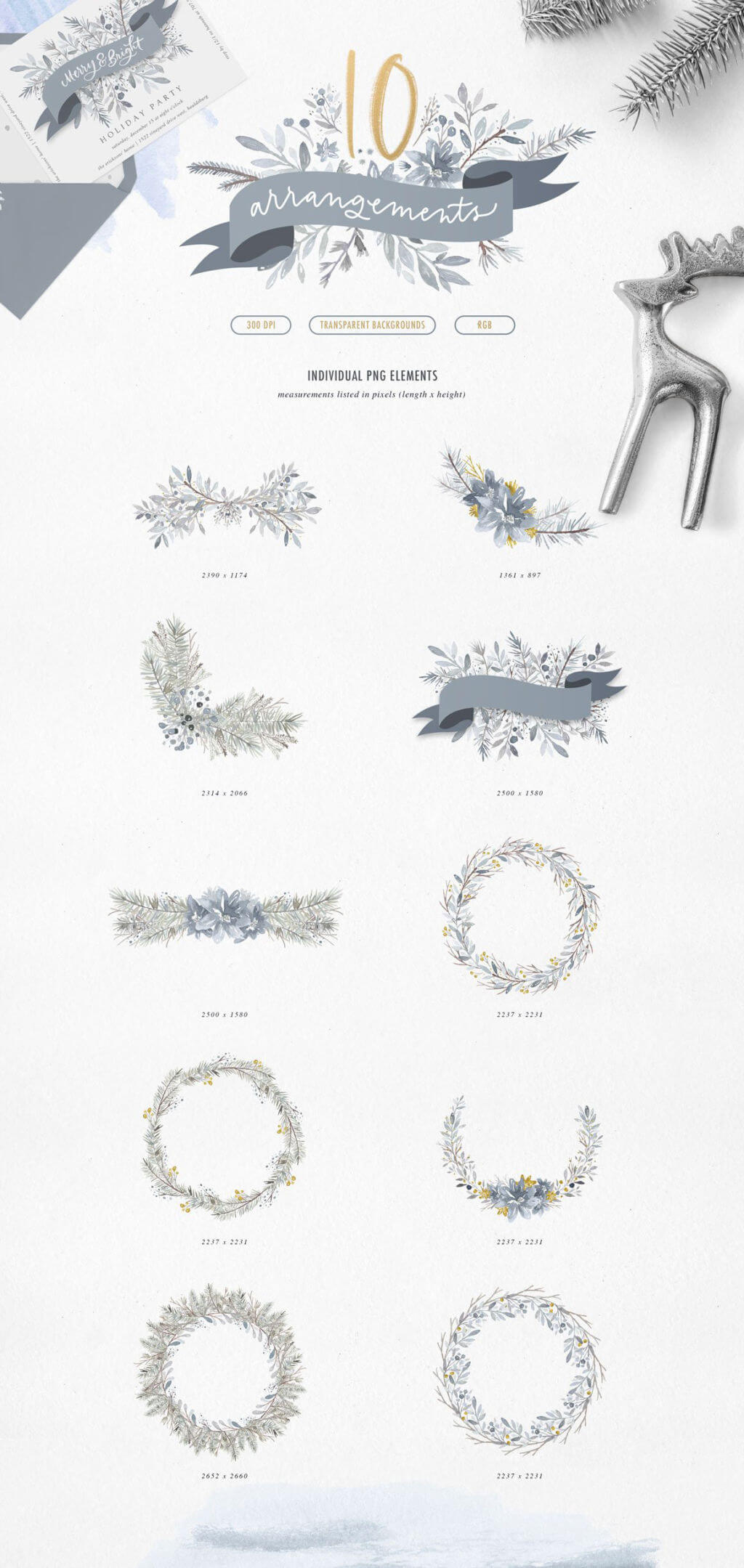 Winter Watercolours Graphics Kit