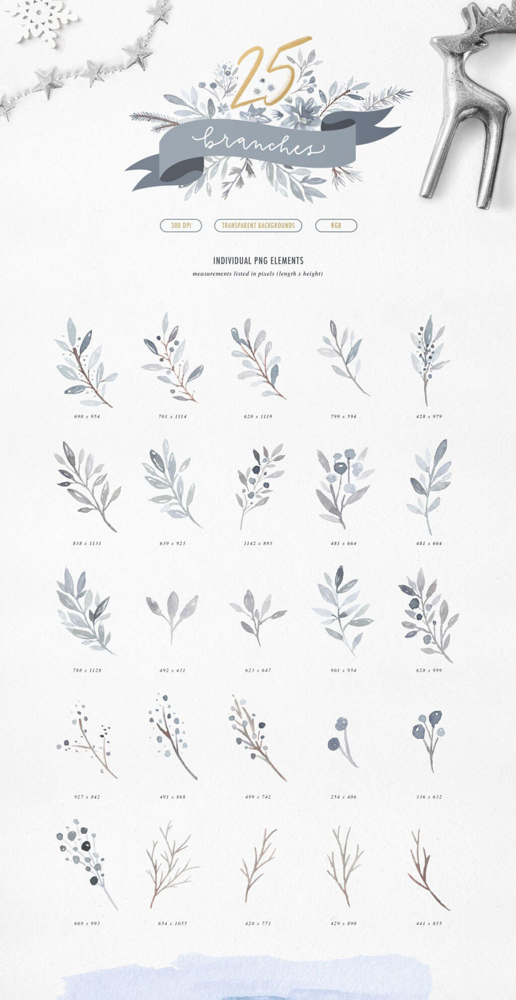 Winter Watercolours Graphics Kit