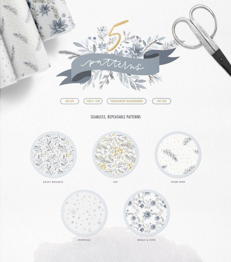 Winter Watercolours Graphics Kit