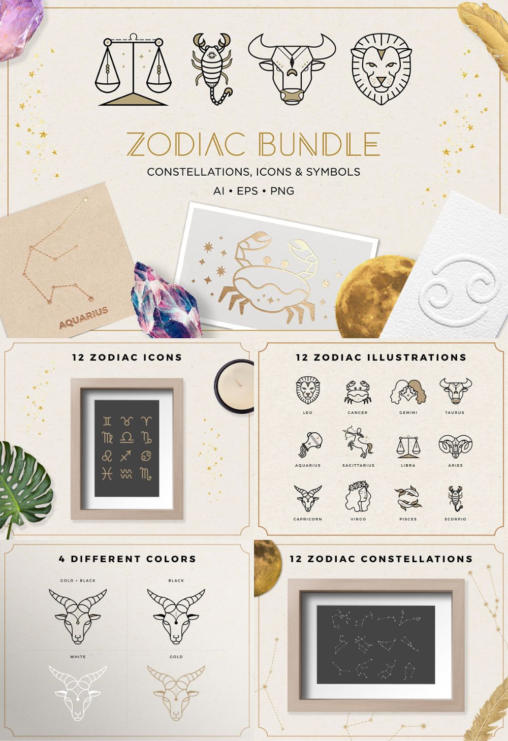 Zodiac Astrology Graphics Bundle