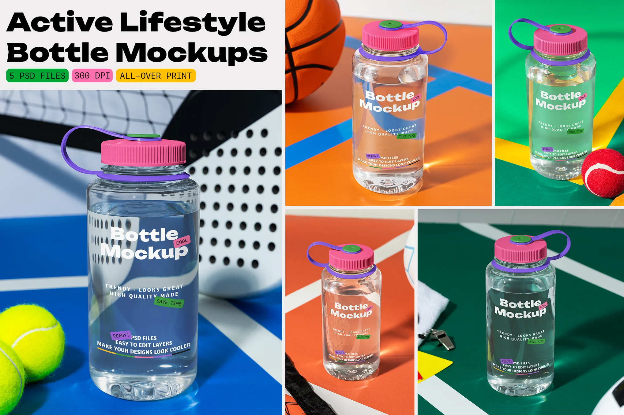 Active Lifestyle Bottle Mockups